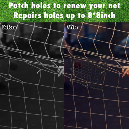 GliCraft 6 Pcs Universal Sports Net Repair Kits with 100 8 x 8 Inch, Black