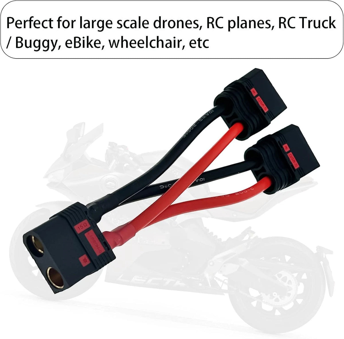 Anti Spark QS8-S Connector QS8 Male Female Parallel Y Wire Harness Adapter...