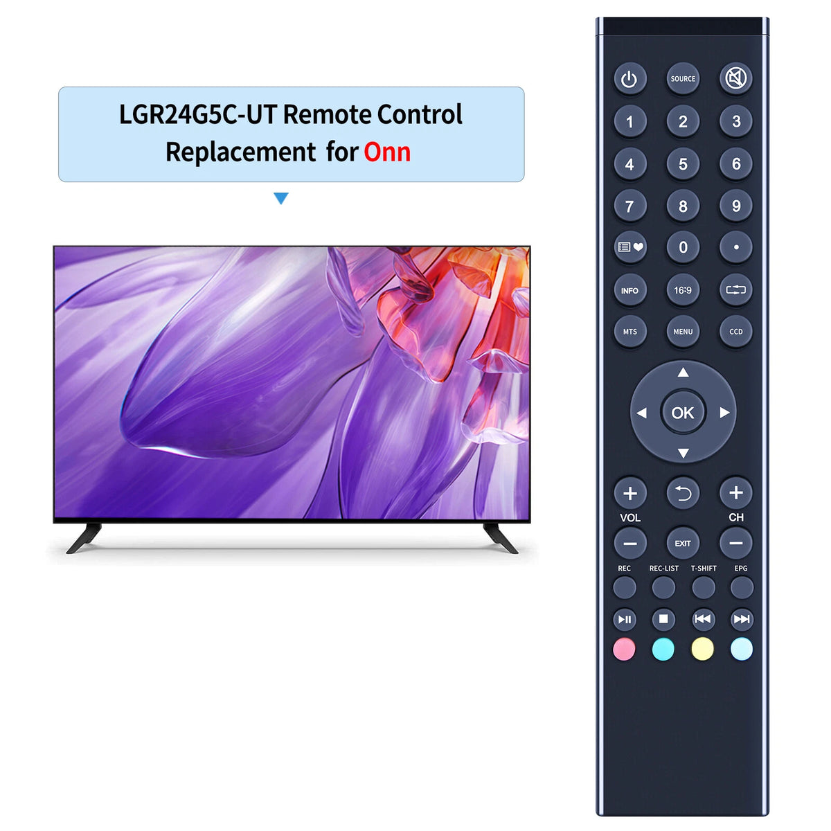 Replace Remote Control For Onn LED 24 HD / LGR24G5C-UT Television