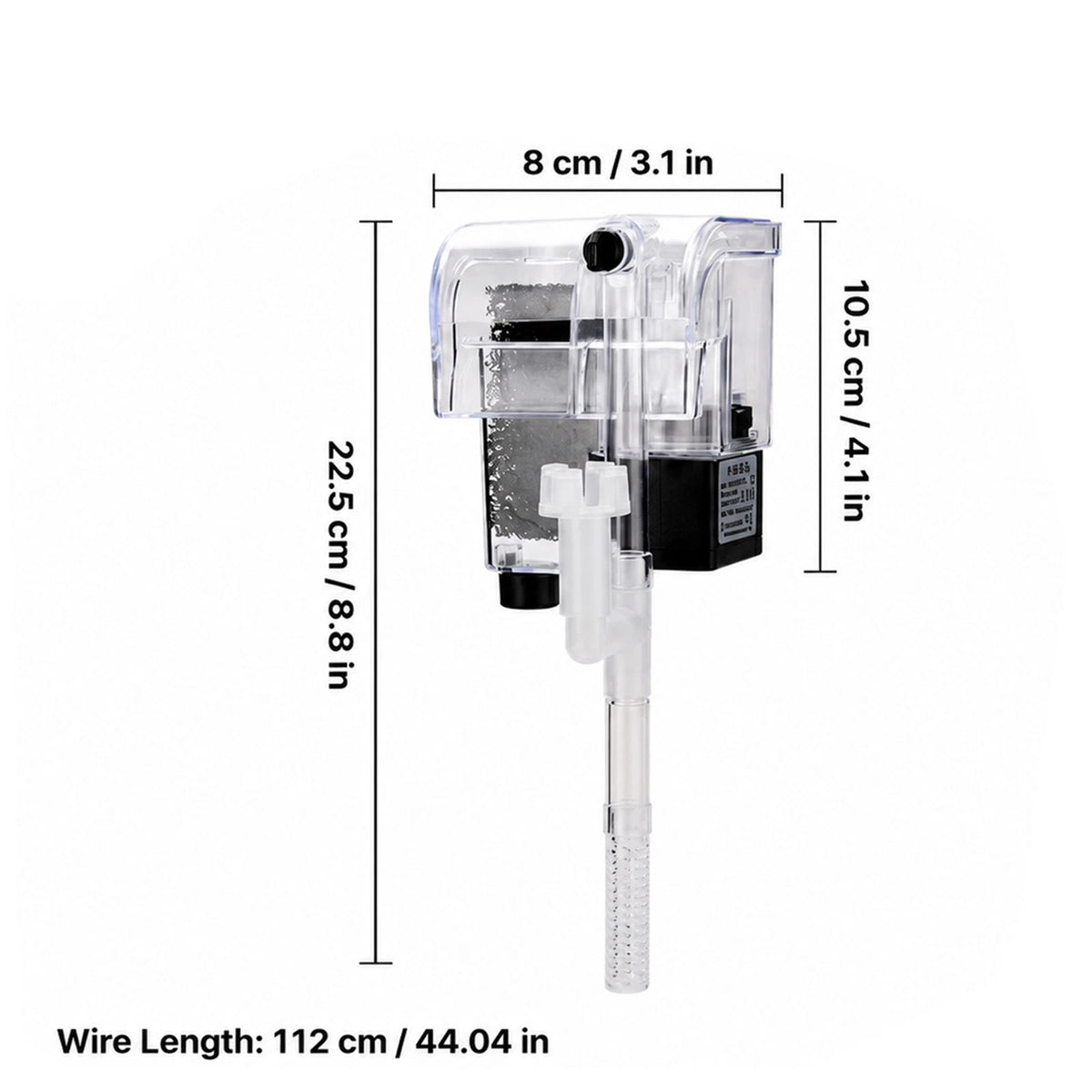 Quiet Energy Efficient Aquarium Waterfall Hang On Filter 250L/H 3W Cascade ABS