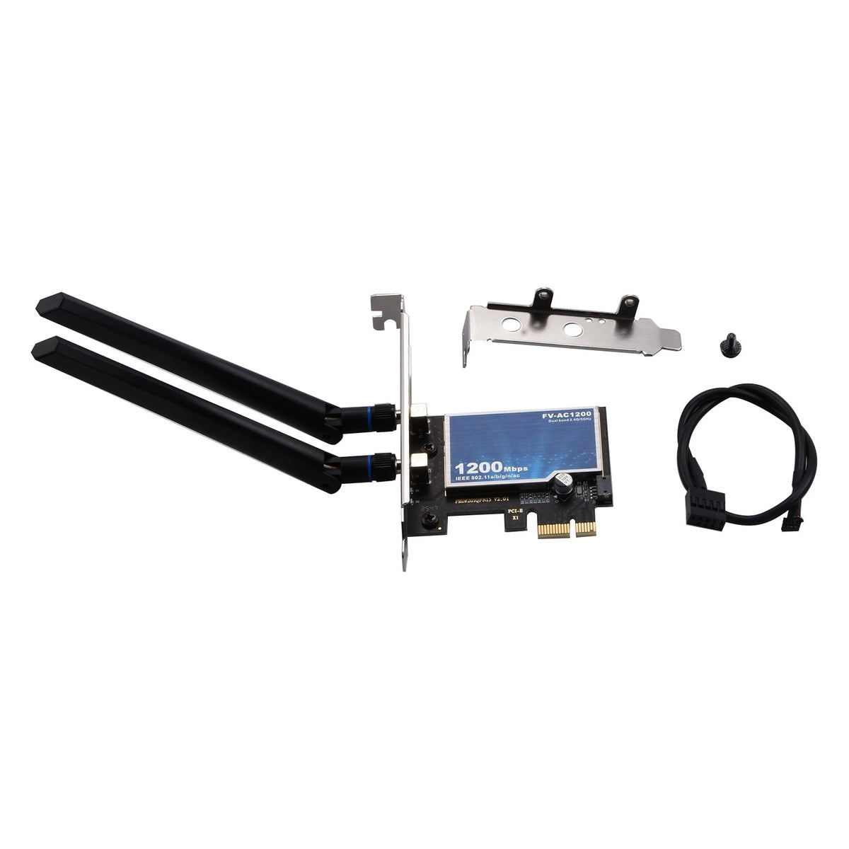 FV-AC1200 WiFi Adapter PCIe Dual Band 802.11ac Bluetooth 4.0 w/ 2 Antennas
