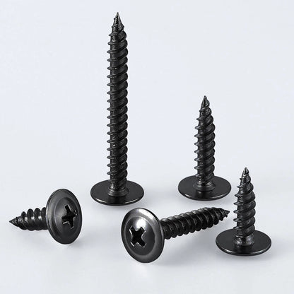 Wensilon (250 pcs)#8×1" Black Truss Head Wood Screws Quick Metal #8×1",