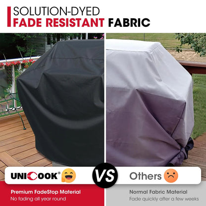 Unicook Grill Cover 55 Inch for Outdoor Grill, Heavy 55 x 23 x 42 inch, black
