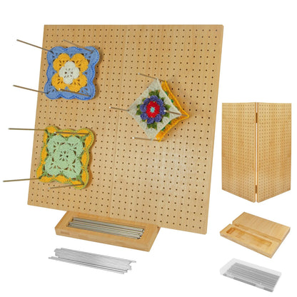 15.5" x 15.5"Foldable Crochet Blocking Board with 15.5 * * 0.5, Wooden
