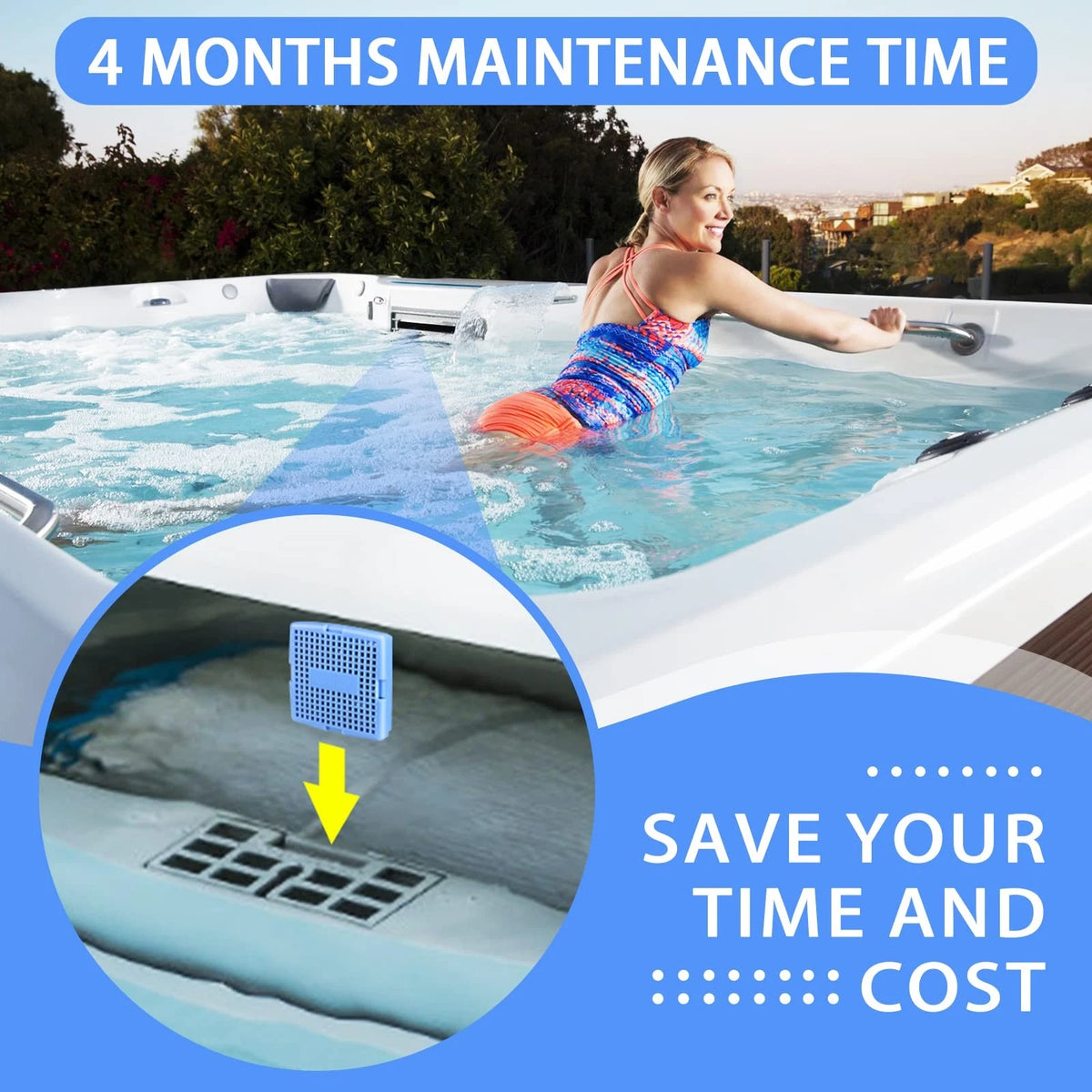 Hot Tub Mineral Cartridge, Silver Ion Freshwater Salt System 1 - Pack