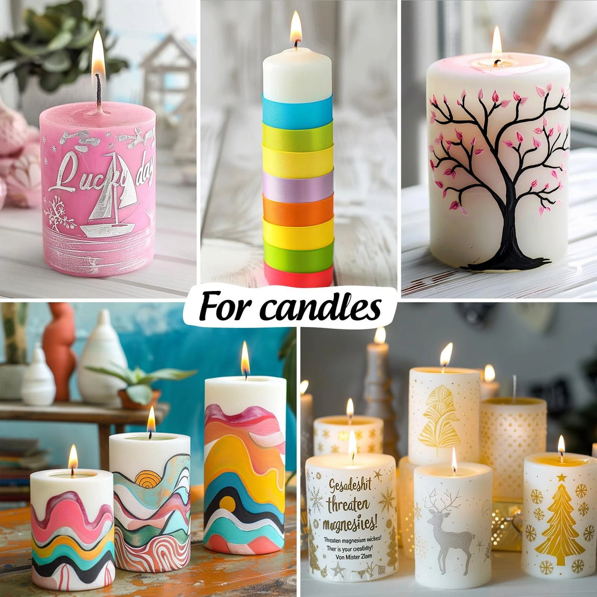 FansArriche Candle Paint, 20 Colors Wax Pen Set for 20