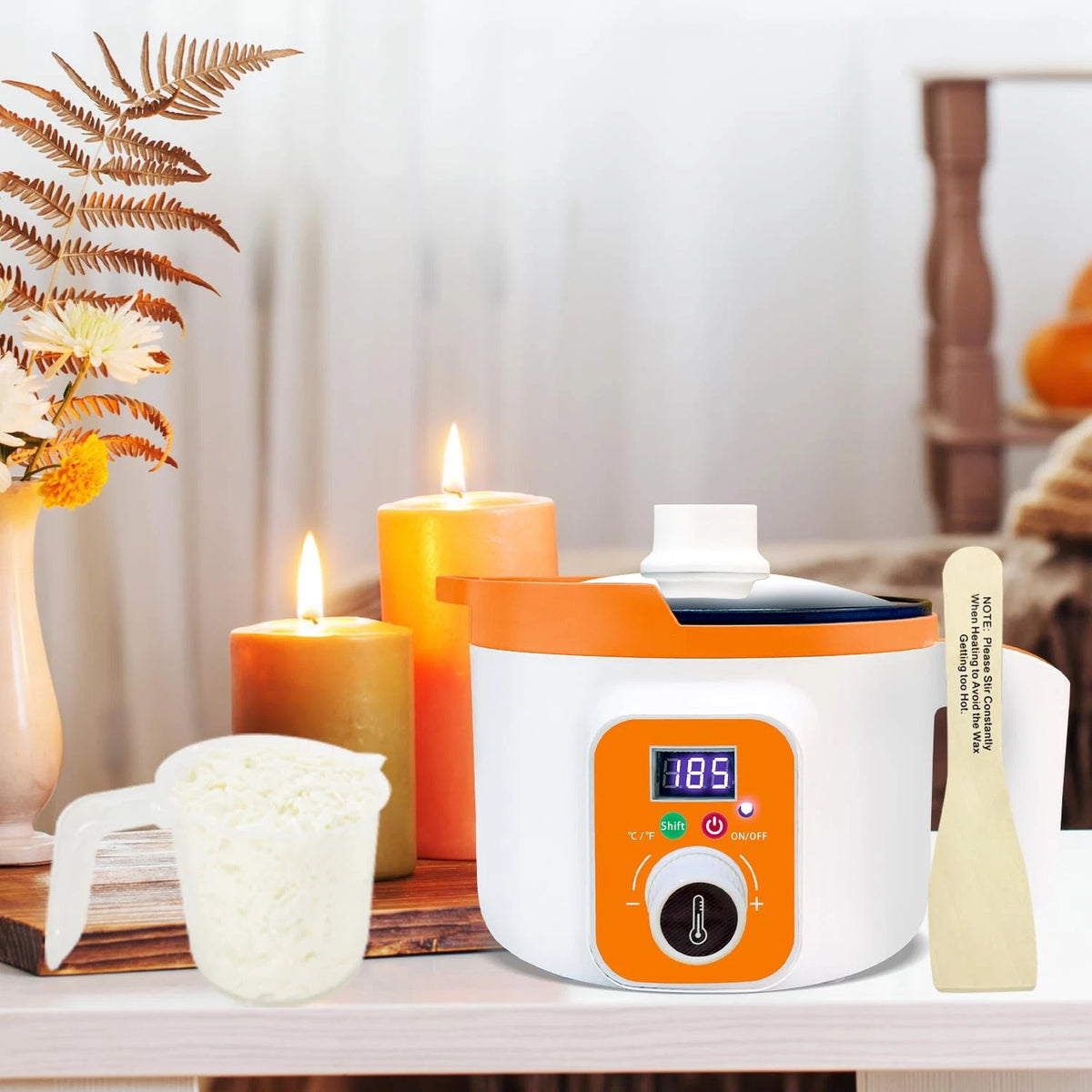 Ksedcon Digital Wax Melter for Candle Making, 1.5L wax melting pot, orange