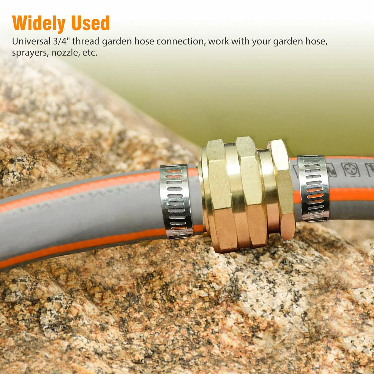 Garden Brass Mender End Repair Kit Hose 3/4" Male Female 3 Pack Quick Connector