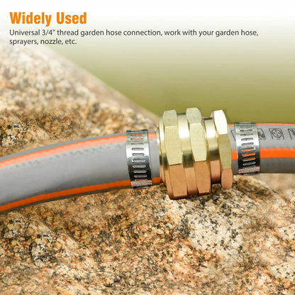 Garden Brass Mender End Repair Kit Hose 3/4" Male Female 3 Pack Quick Connector