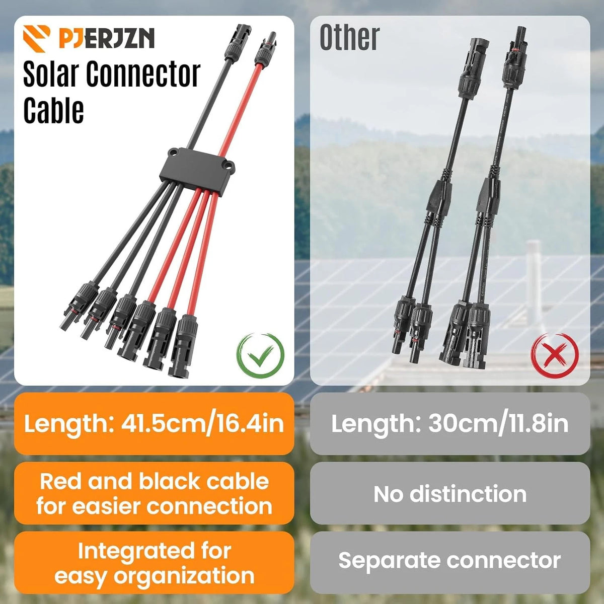 Solar Panel Connector 6 to 2 Y Branch Connectors PV 6 2, 1 Pack