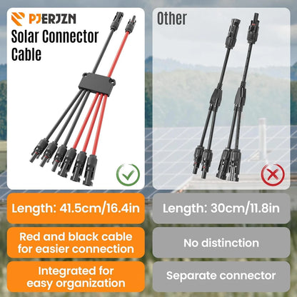 Solar Panel Connector 6 to 2 Y Branch Connectors PV 6 2, 1 Pack