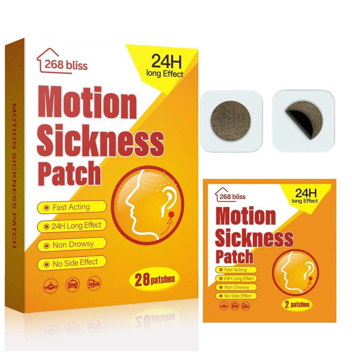 Motion Sickness Patches for 28 Count (Pack of 1), Brown