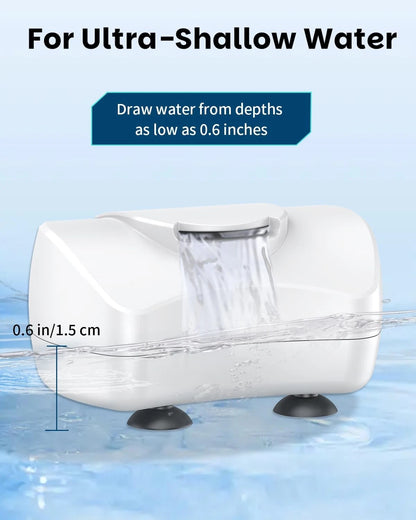 Pawfly 80 GPH 4 W Mini Turtle Filter for 1-10 Gallon Tanks, Low Water White