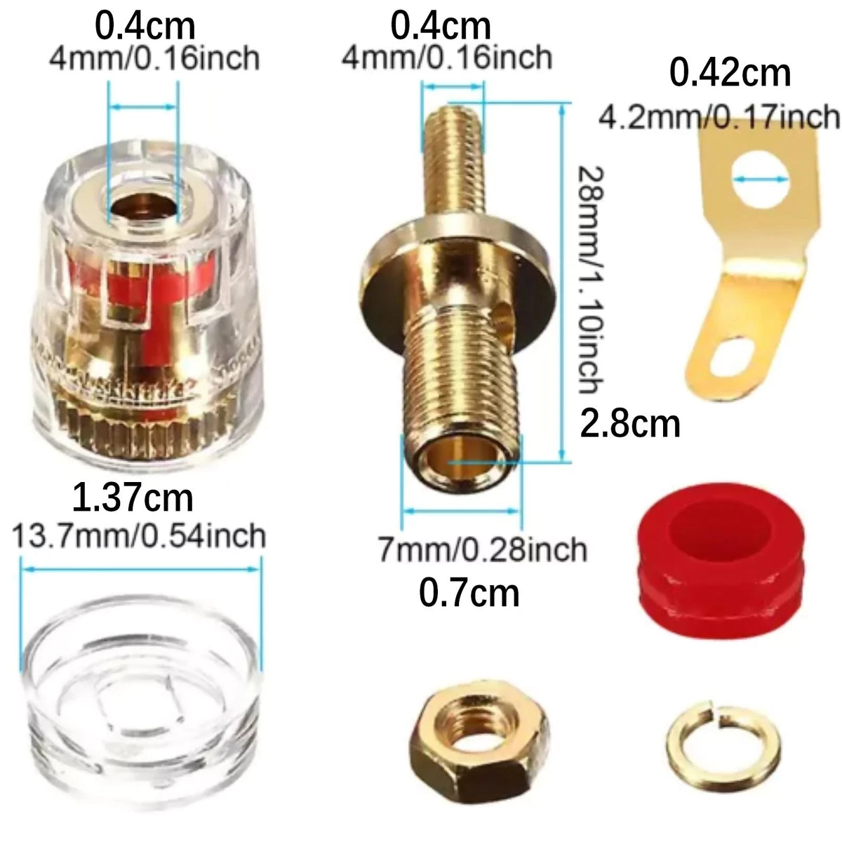 8* Amplifier Speaker Terminal Binding Post Banana Plug Gold Plated Socket 4mm