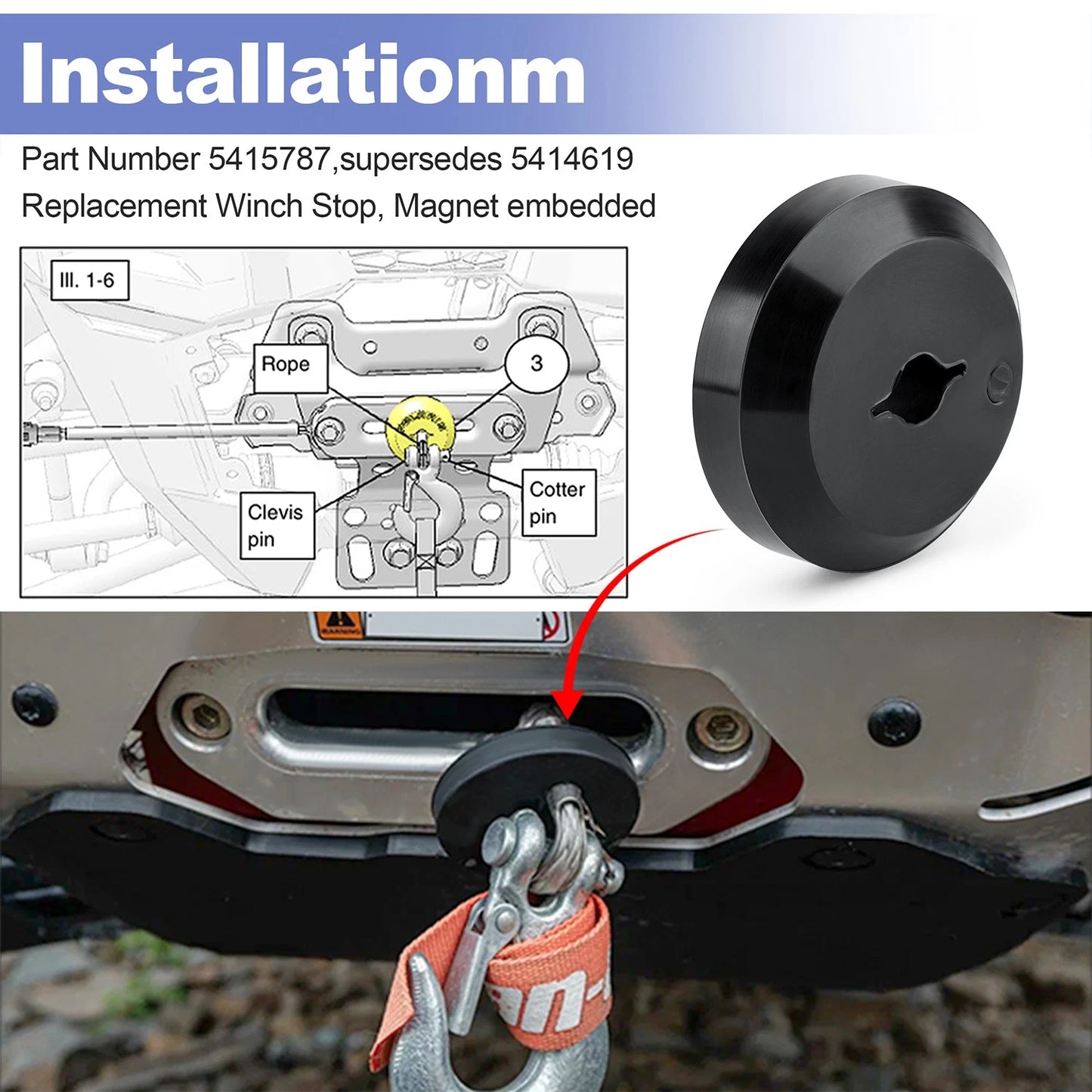 Bumper Magnet Stop 5415787 for Polaris 2021 Ranger 1000 XP Crew EPS