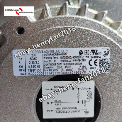 S&P Fan CRBB/4-400/188 3AXD50000006111 Centrifugal Fan 230V Inverter Cooling Fan