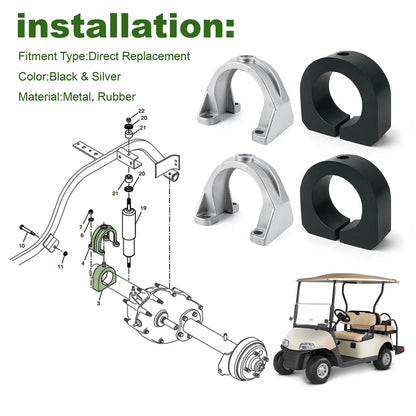 For EZGO Gas Golf Cart 1994-2008 Rear Spring ISO Mount Cap w/ Rubber Bushing