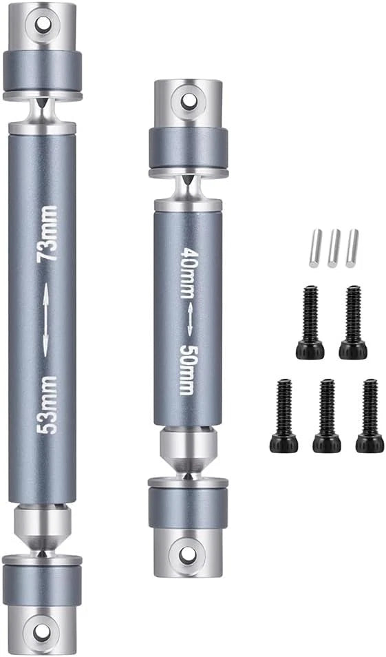 RCLIONS Steel RC Center Drive Shaft 40+53mm Driveshaft for 1/24th Silver