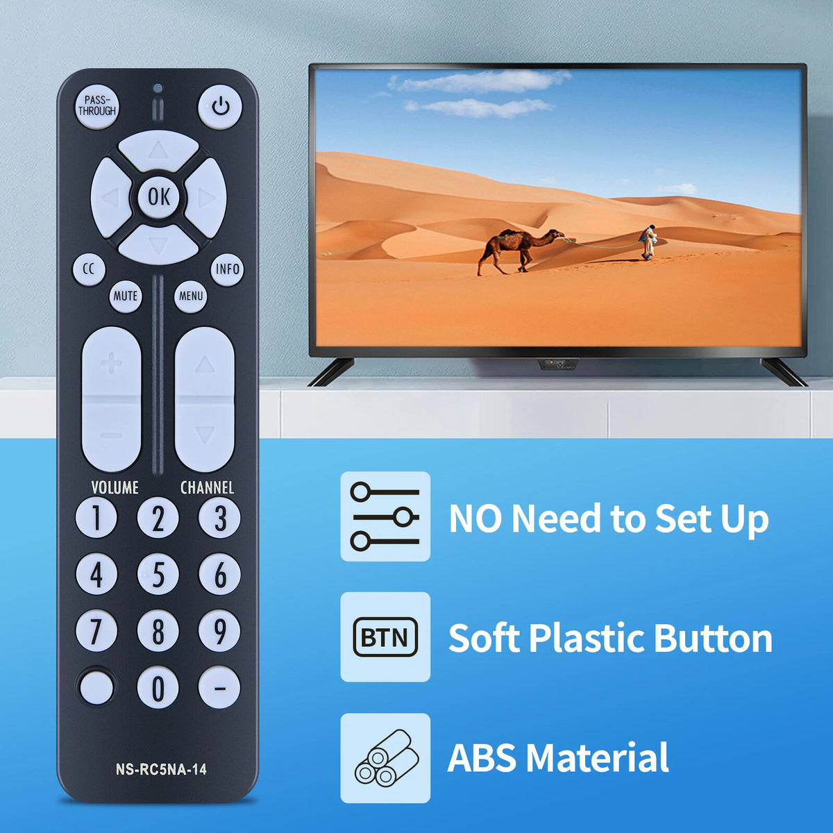 NS-RC5NA-14 Remote Control For Insignia Digital Analog TV Converter Box NS-DXA2