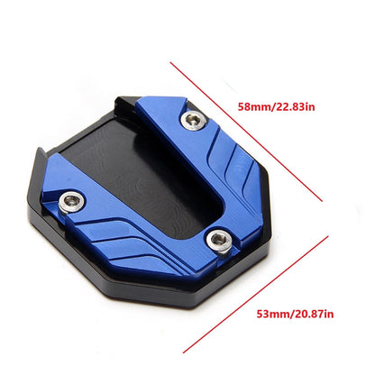 Motorcycle Kickstand Extender Foot Side Stand Extension Pad Support Plate Blue