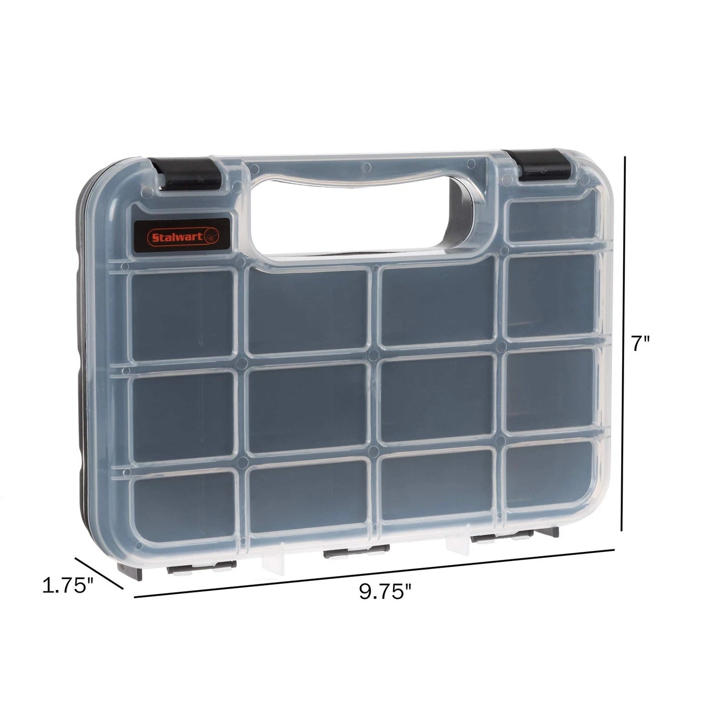 Hardware Organizer Box with Dividers - 14 Compartment Small 14 Bin, Black