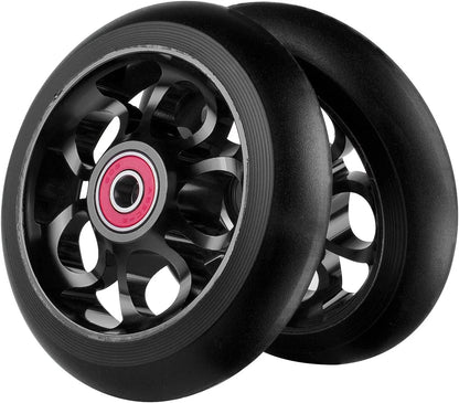 2pcs Replacement 100mm Pro Scooter Wheels with Abec 9 Bearings 100mm, A-Black