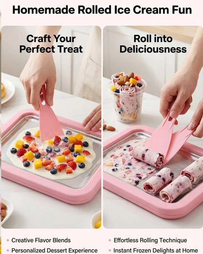 Rolled Ice Cream Maker, DIY Roll Tray normal, PINK