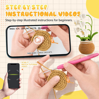 LUDOTEK Crochet Kit for Beginners,Bell Orchid Bell