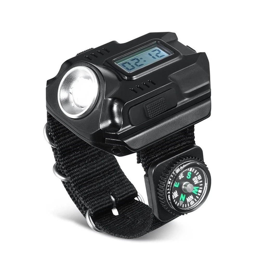 Flashlight LED Torch Compass Tactical LED Rechargeable Outdoor Sport Watch