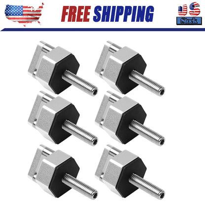 Silver  Hard Top Quick Removal Fastener Thumb Screw With D Rings Billet 6PCS
