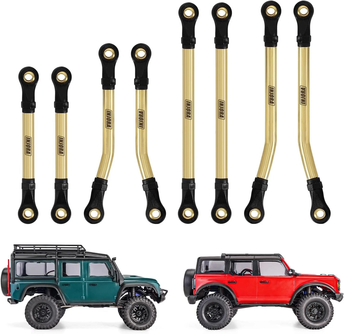 INJORA Brass High Clearance Links Set for TRX4M Bronco Defender 1/18 RC...