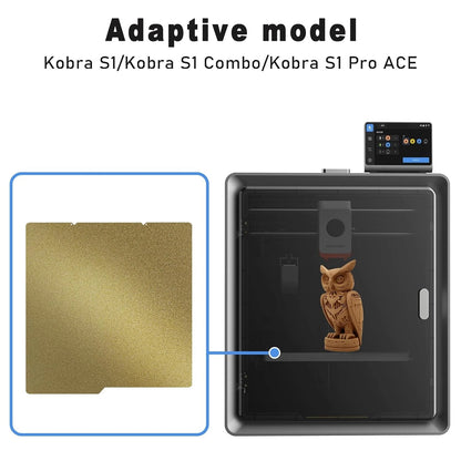PEI Kobra S1 Combo Build Plate, 264x276mm, Double Sided Textured