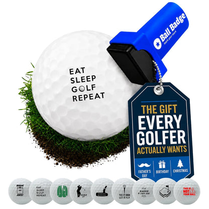 Ball Badge Golf Stamp, Self-Inking Marker Eat Sleep Repeat