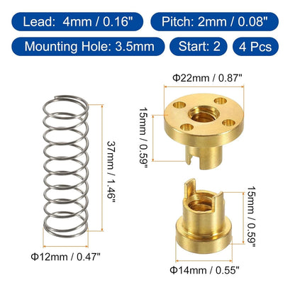 uxcell 4 Pcs Tr8x4 T8 POM Anti Backlash Spring Loaded Nut, Elimination