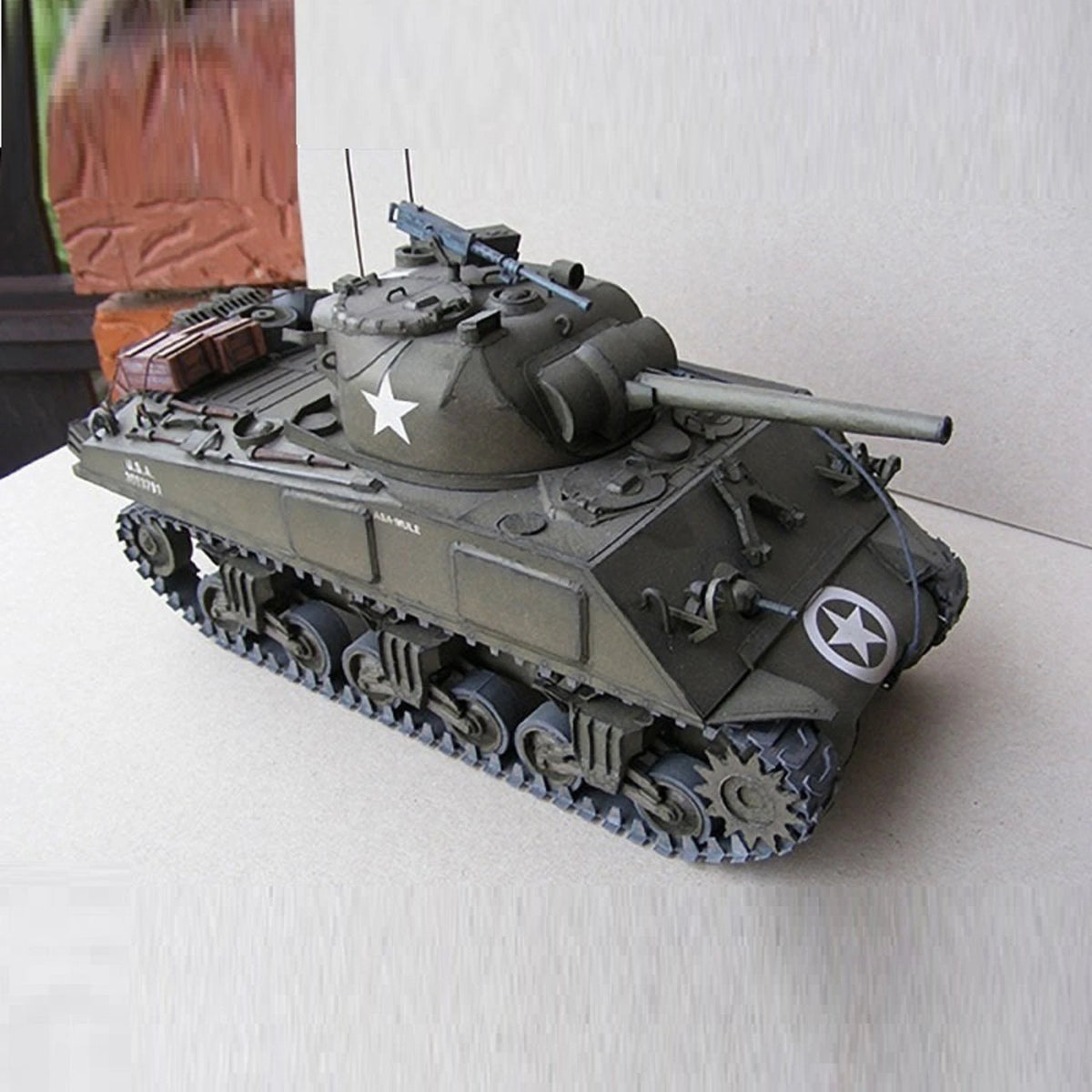 DIY 1/25 USA Sherman M4A3 Tank Paper Model Military Tank Paper Model Collection