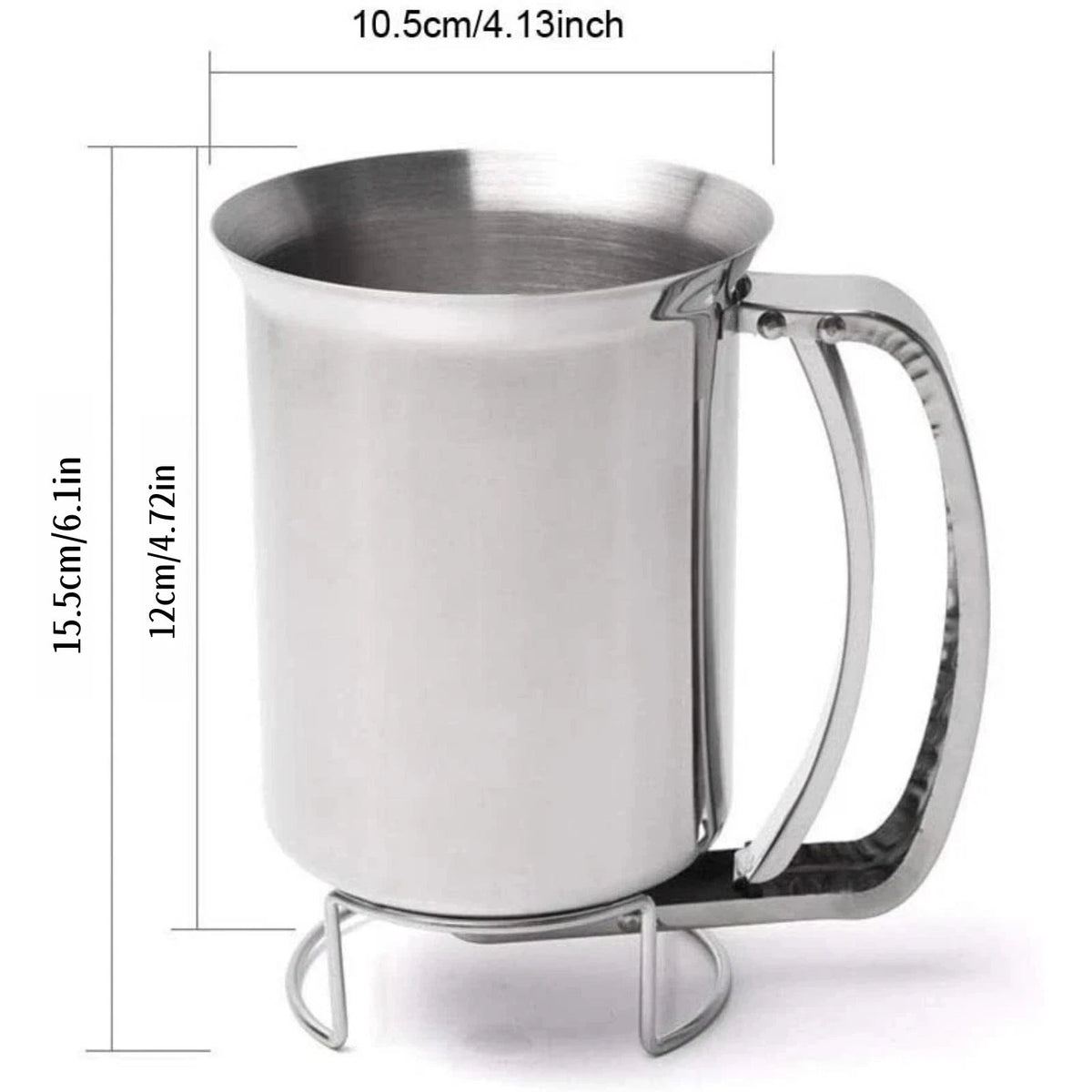 Stainless Steel Batter Dispenser with Quick-Close Valve No Spills for Pancakes