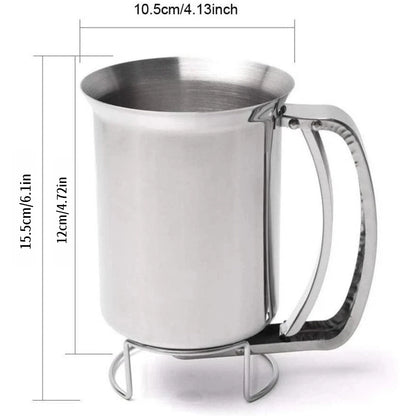 Stainless Steel Batter Dispenser with Quick-Close Valve No Spills for Pancakes