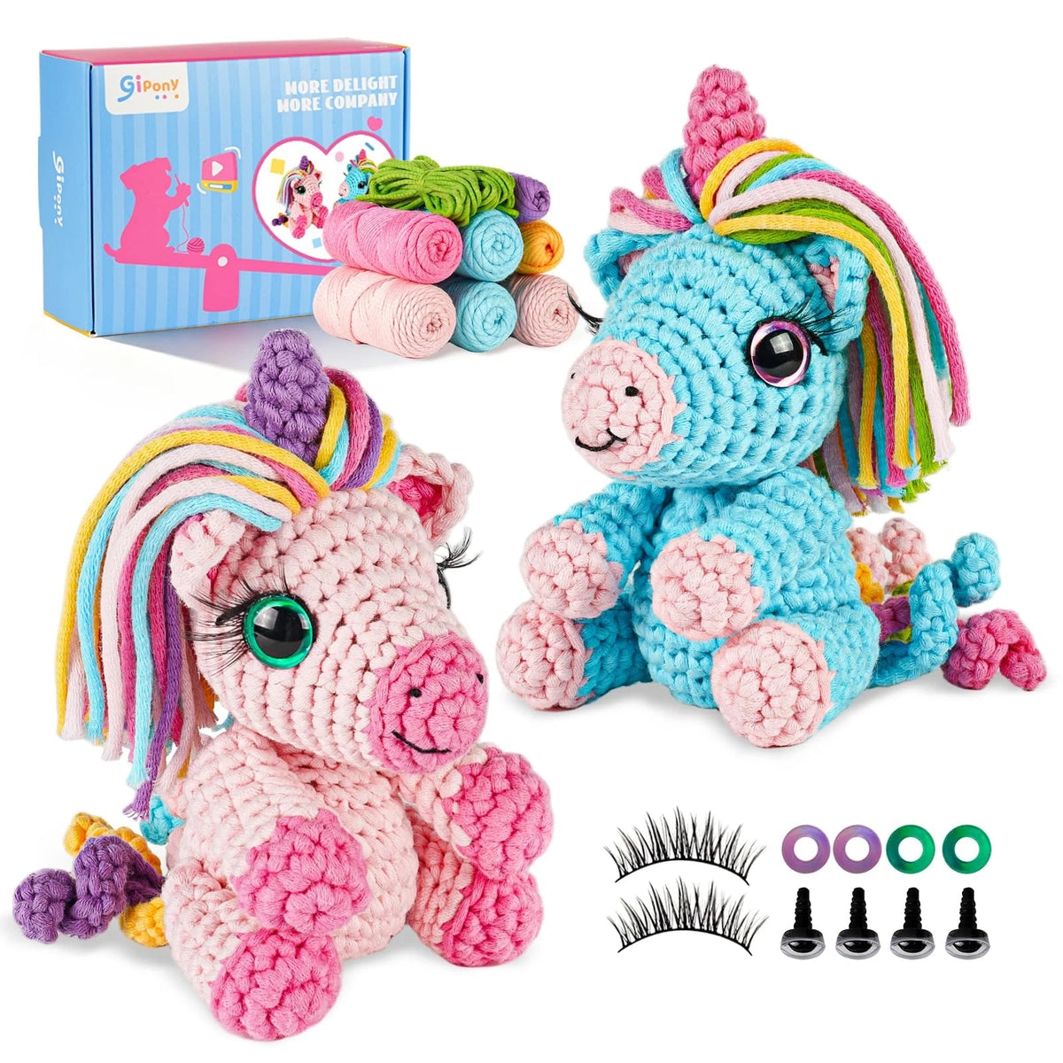 Gipony Crochet Kit for Beginners Animal,Crochet Animal Unicorn