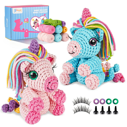 Gipony Crochet Kit for Beginners Animal,Crochet Animal Unicorn