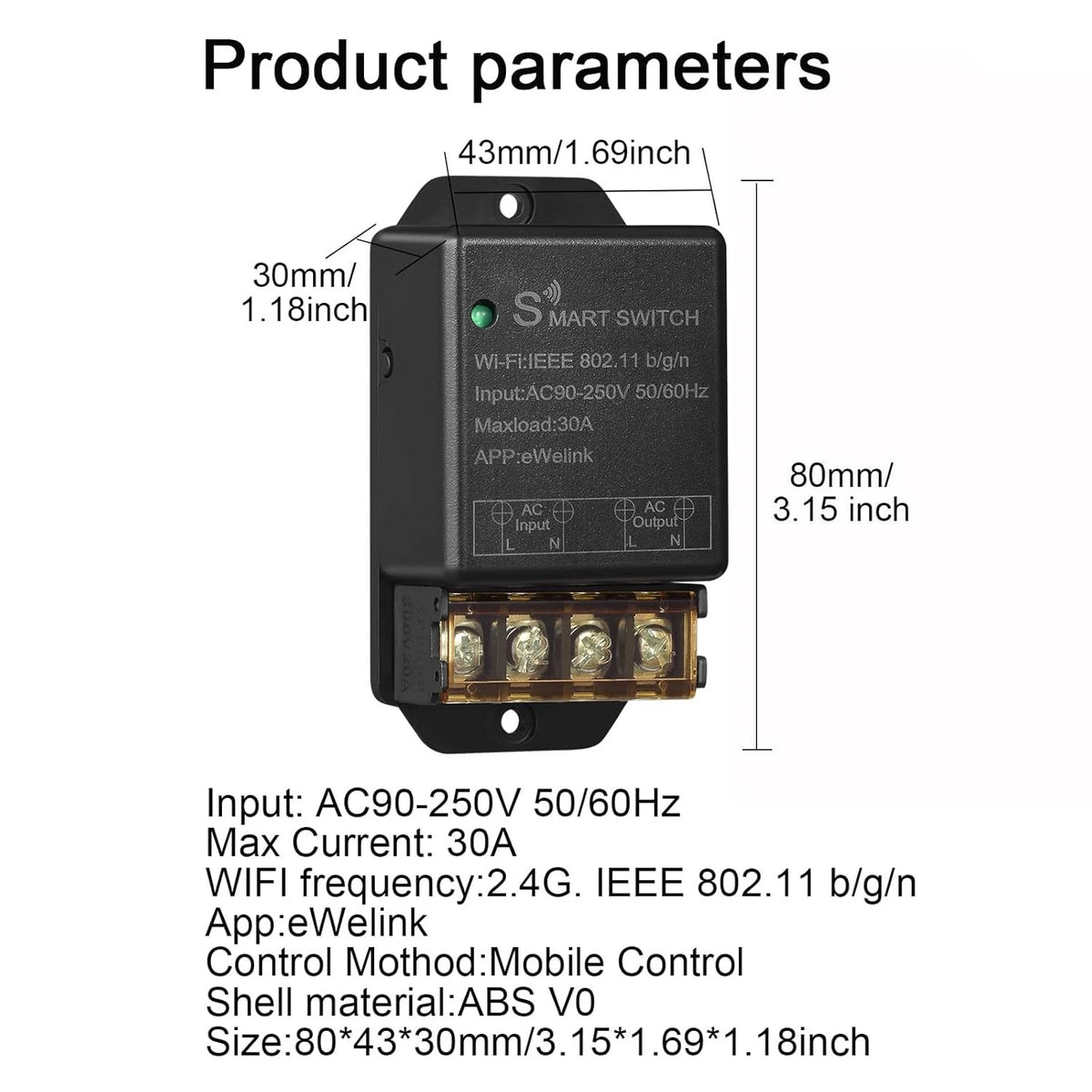 30A Hight Power WiFi Wireless Smart Switch, DIY Module for Home...
