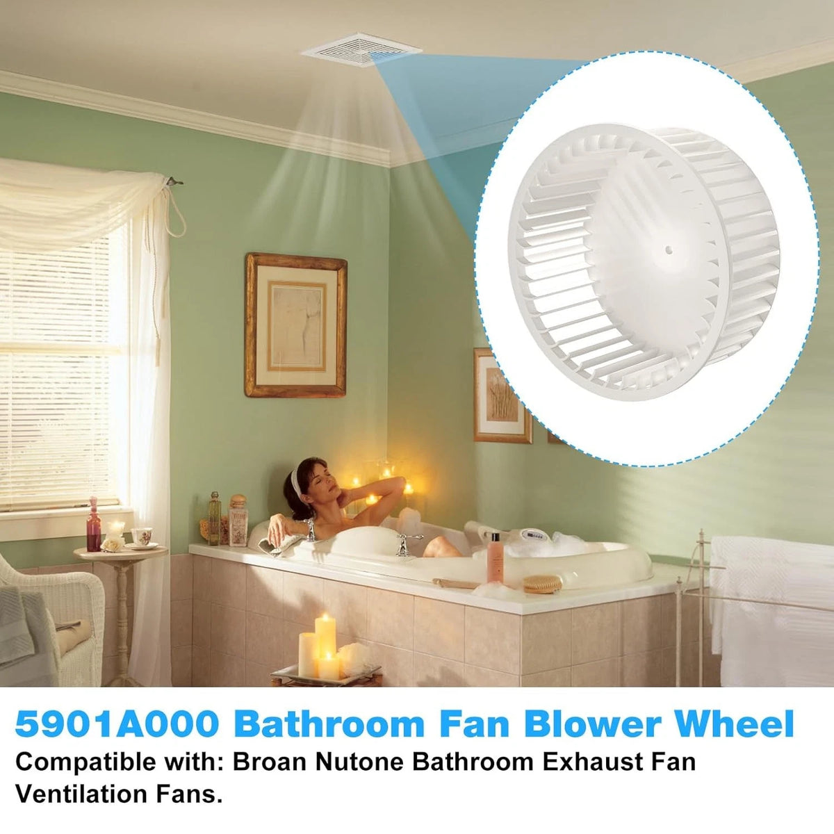 5901A000 Bathroom Fan Blower Wheel for Broan Exhaust Fan, Broan...