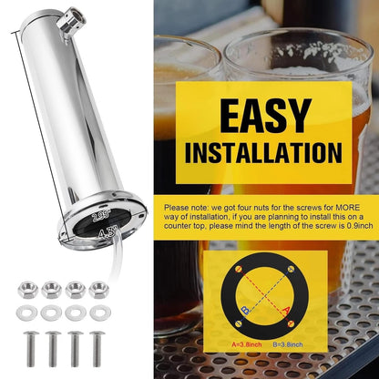 Hgkeke Beer Tower Single Tap Draft Tower, Silver