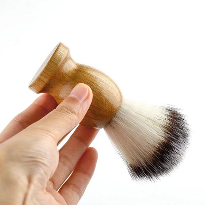 Anbbas Shaving Brush Synthetic Badger Hair Wood Handle,Stainless Steel Beech