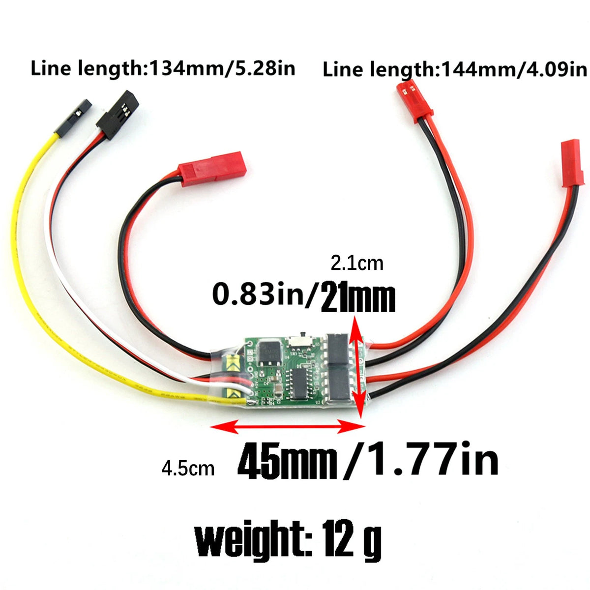 1PC 5A Brushed ESC Two-way 2S/3S Lipo Speed Controller for RC Boat Tank Crawler