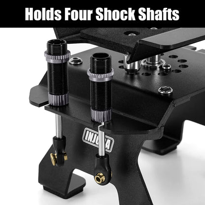 INJORA Aluminum 80g RC Car Stand with Shock Holder for 1/24 1/18 Small, Black