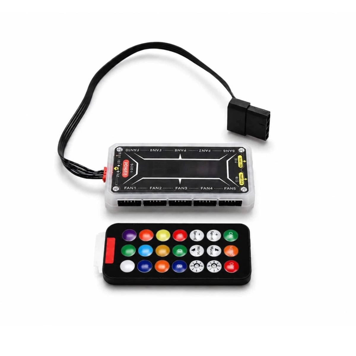 Adjustable RGB Light Fan Controller Remote Control Computer Case Hub Adapter Kit