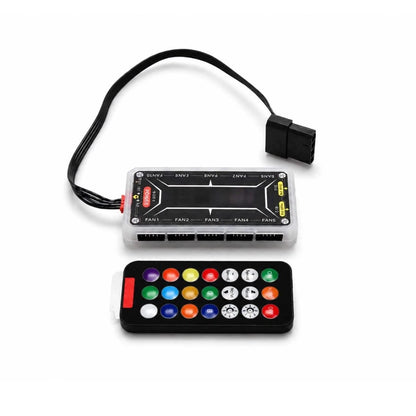 Adjustable RGB Light Fan Controller Remote Control Computer Case Hub Adapter Kit