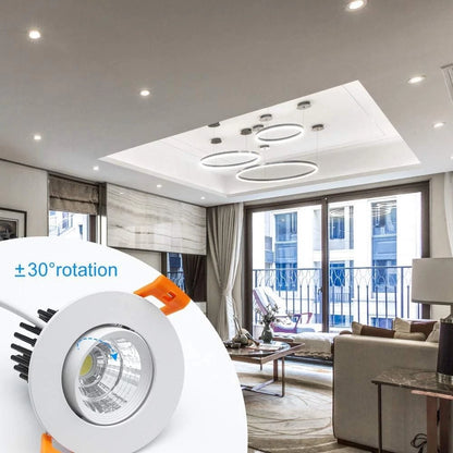 inShareplus 2 Inch LED Downlight, 3W White/6Pack, 5000k(Daylighting White)