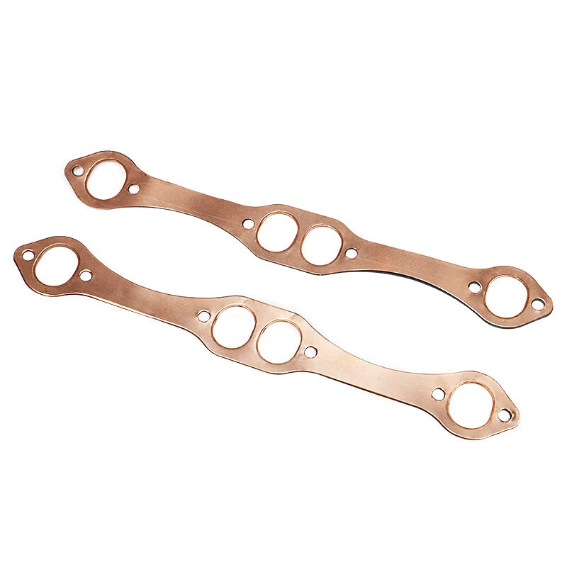 SBC Oval Port Copper Header Exhaust Gaskets For SB Chevy 327 305 383 Reusable