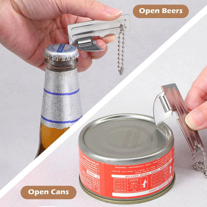 Bulk 60 Pack P-51 Can Openers with Chains - Stainless Steel P51, Silver